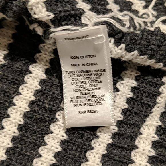 Express Gray and White Striped Slouch Sweater - Picture 8 of 10